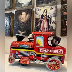 CSENGOS MOZDONY Vintage BELL RINGER ‎ LOCOMOTIVE TIN TRAIN